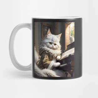 Cat Playing Piano - Modern Digital Art Mug